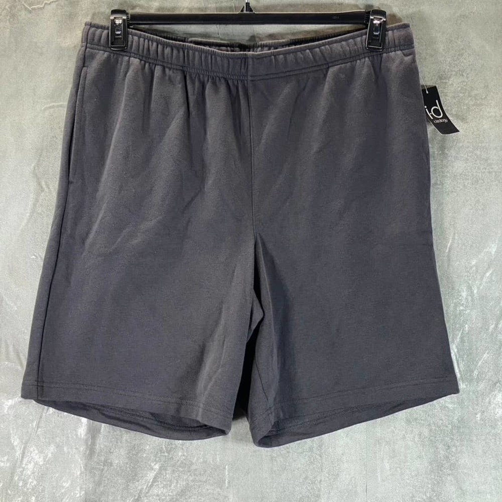 ID Ideology Men's Deep Charcoal Solid Elastic Waistband Fleece Shorts SZ XL